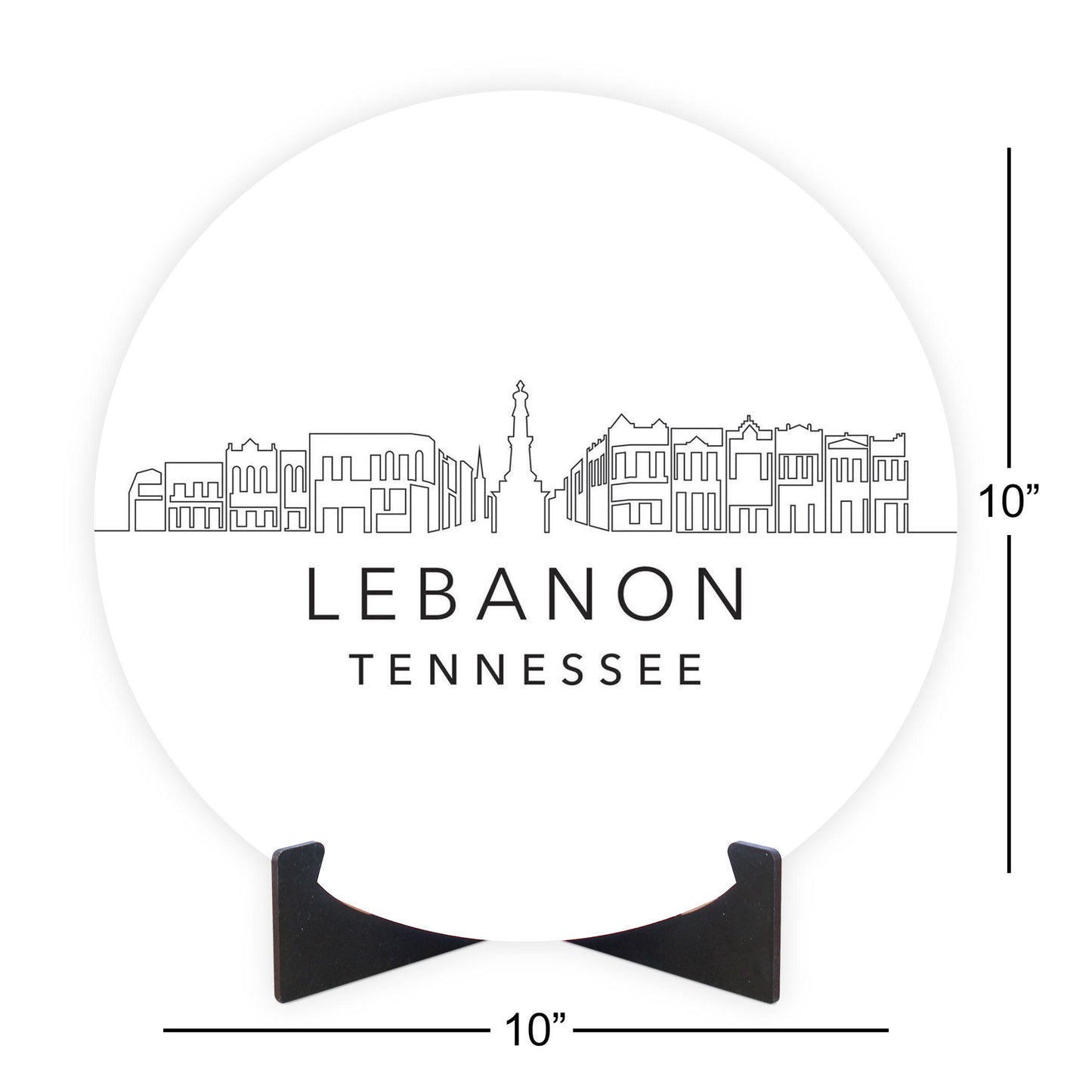 Minimalist B&W Tennessee Lebanon Skyline | Wood Sign | Eaches | Min 1