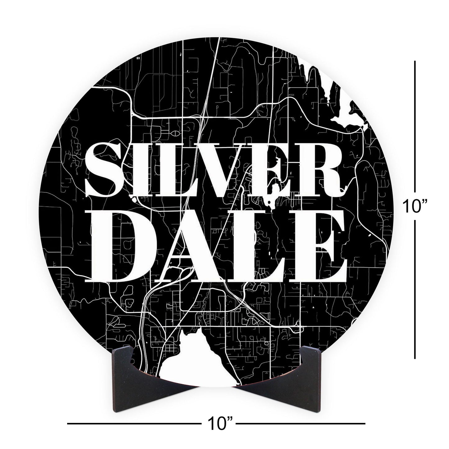 Minimalistic B&W Washington Silverdale Map | Wood Sign | Eaches | Min 1