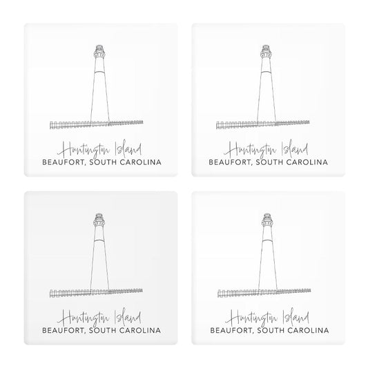 Huntington Island Lighthouse | Absorbent Coasters | Set of 4 | Min 2