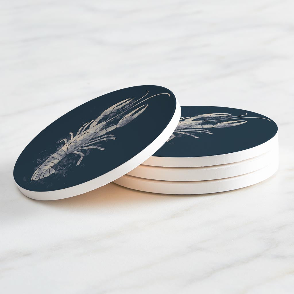 Modern Minimalist Louisiana Crawfish Water Color | Absorbent Coasters | Set of 4 | Min 2