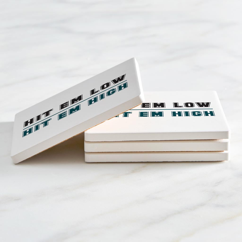 Modern Minimalist Pennsylvania Hit Em High | Absorbent Coasters | Set of 4 | Min 2