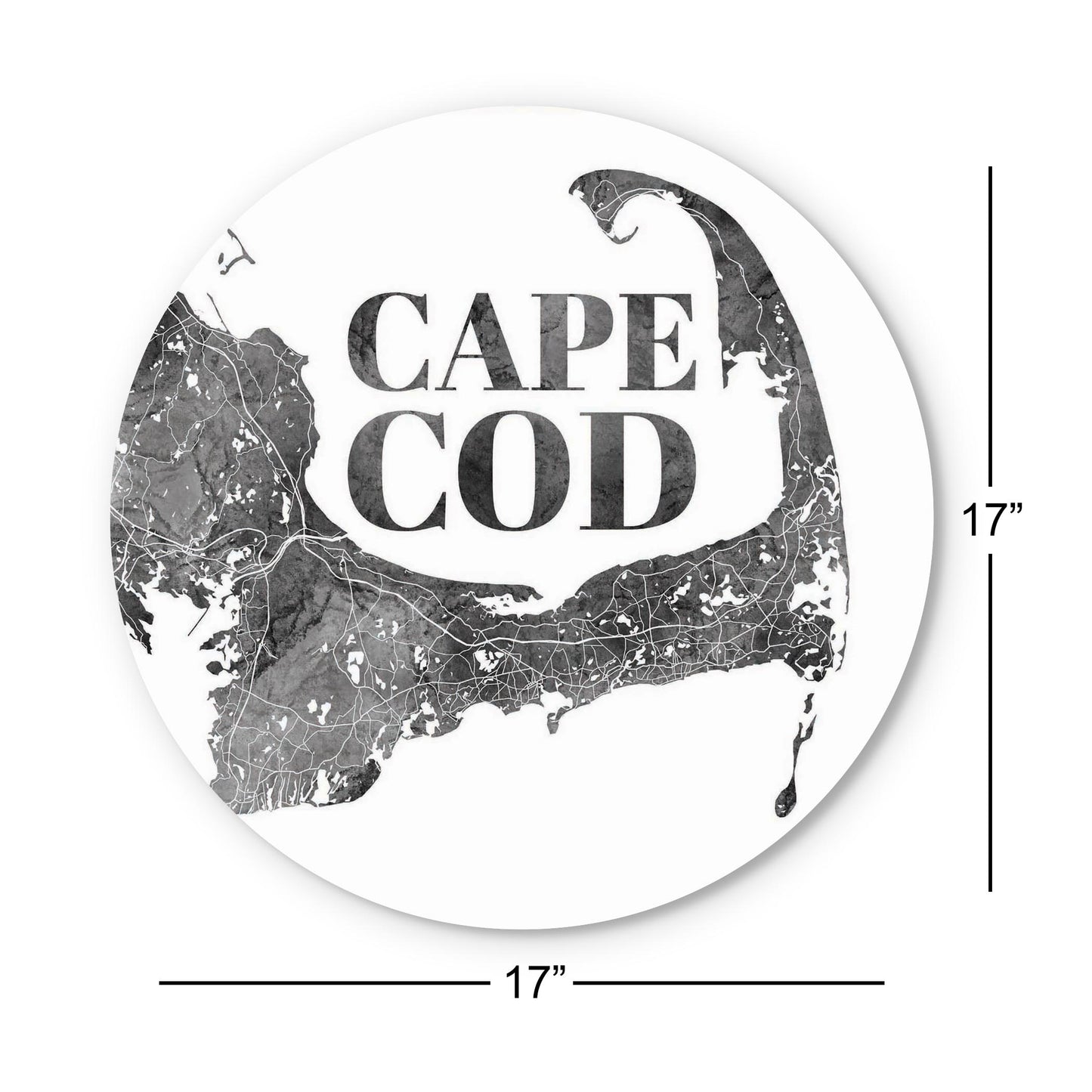 Minimalistic B&W Cape Cod Map | Wood Sign | Eaches | Min 1