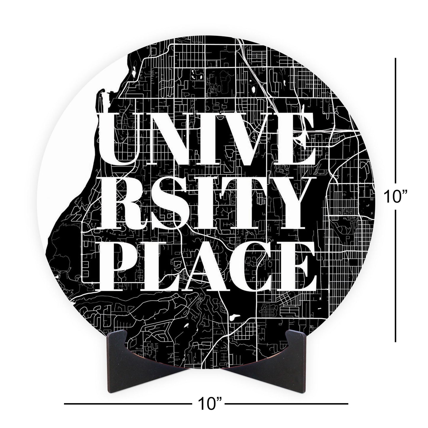 Minimalistic B&W Washington University Place Map | Wood Sign | Eaches | Min 1