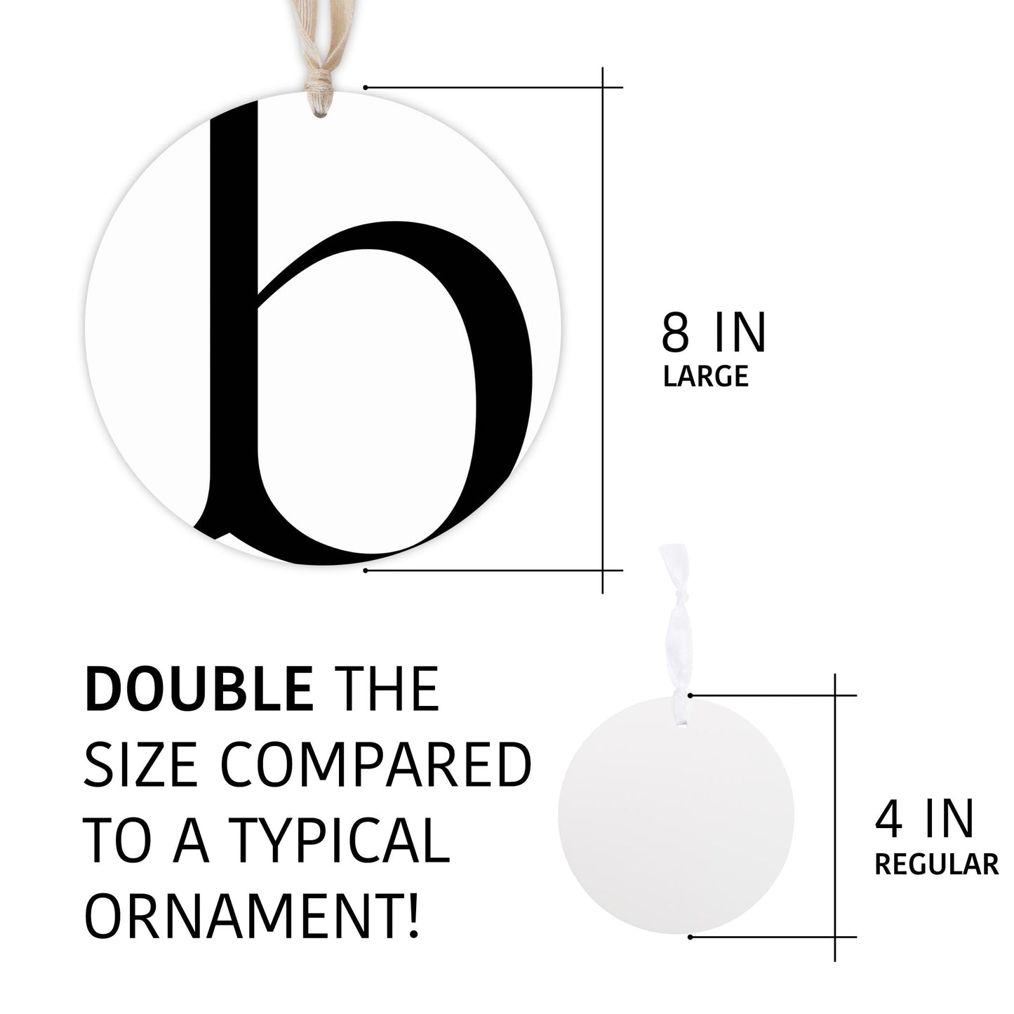 Minimalist Monogram B| Wood Ornament | Eaches | Min 1