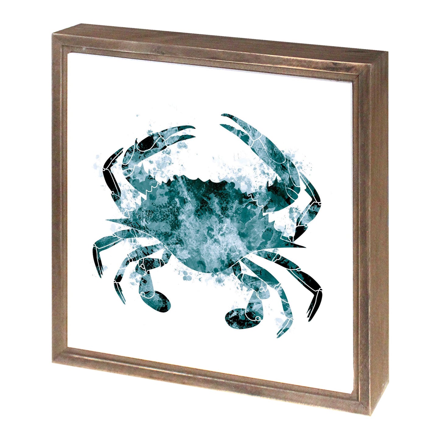 Blue White Water Color Blue Crab | Wood Sign | Eaches | Min 1