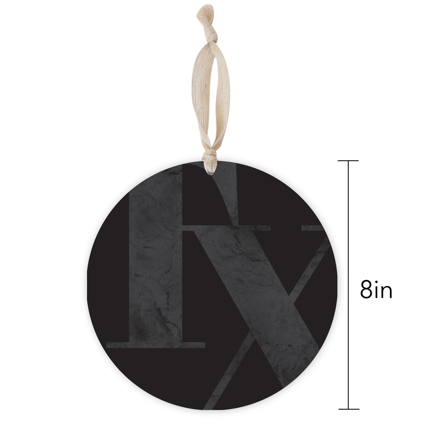 Modern Black Texas Initials | Wood Ornament | Eaches | Min 1