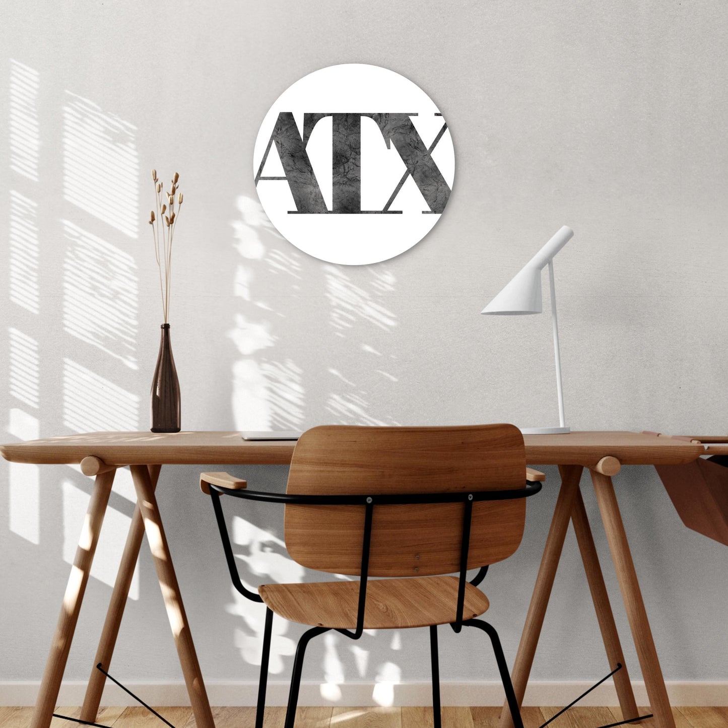 Minimalistic B&W Texas Austin White Initials | Wood Sign | Eaches | Min 1