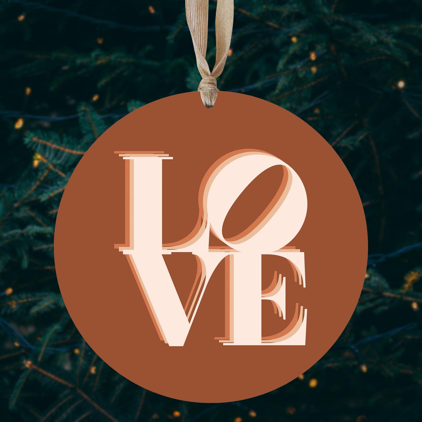 Modern Minimalist Pennsylvania Love Dark | Wood Ornament | Eaches | Min 1