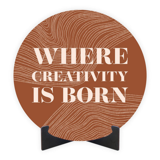 Modern Minimalist New York Creativity Is Born | Wood Sign | Eaches | Min 1