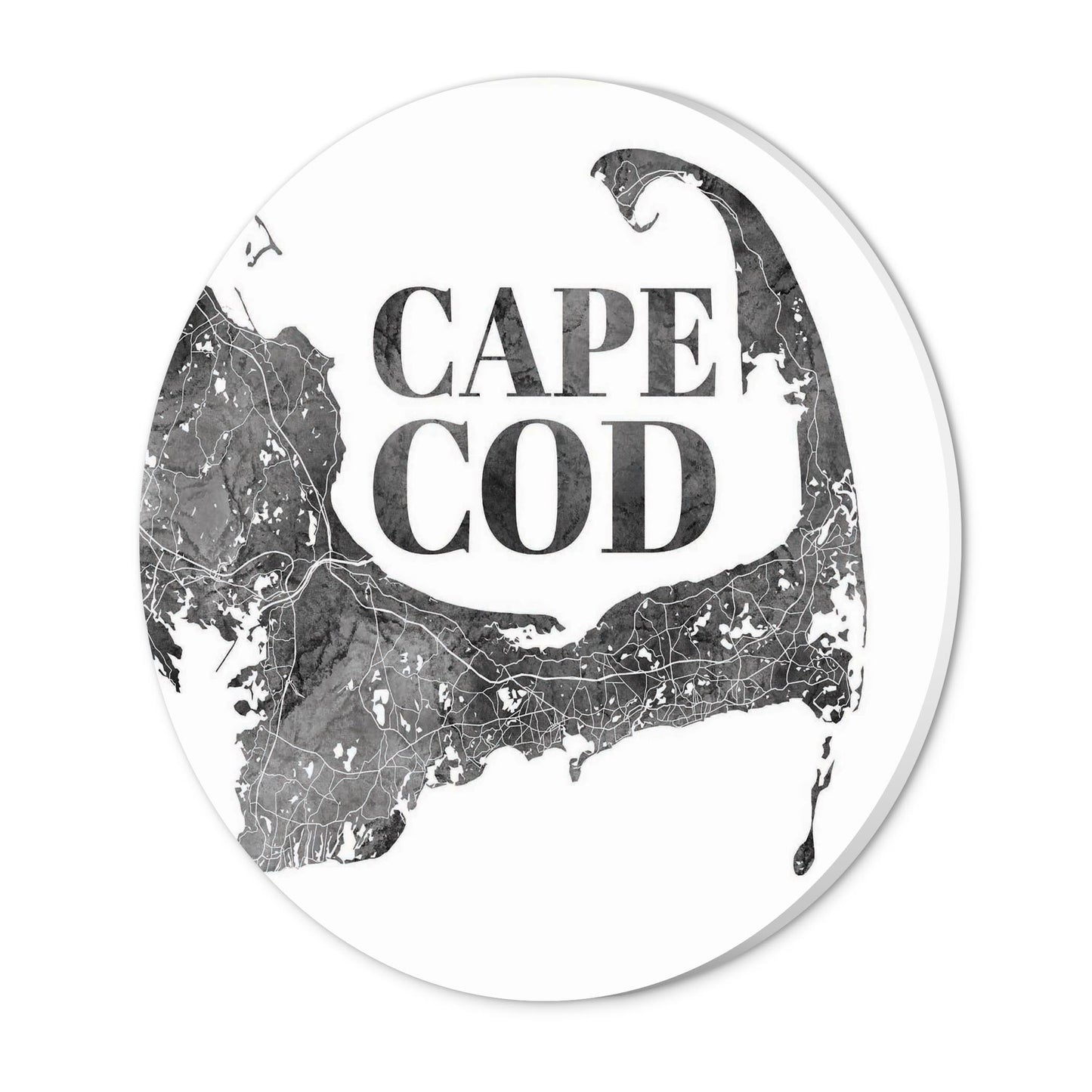 Minimalistic B&W Cape Cod Map | Wood Sign | Eaches | Min 1