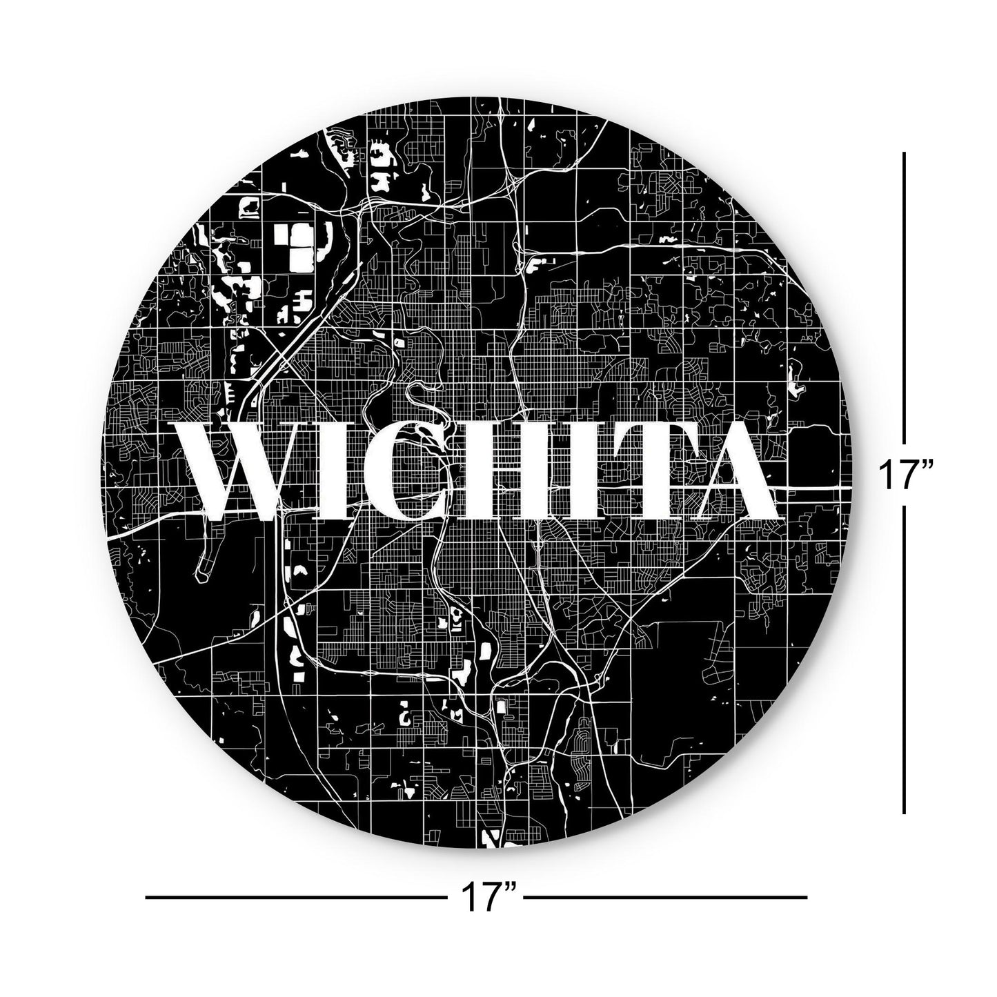 Minimalist B&W Kansas Wichita Map | Wood Sign | Eaches | Min 1