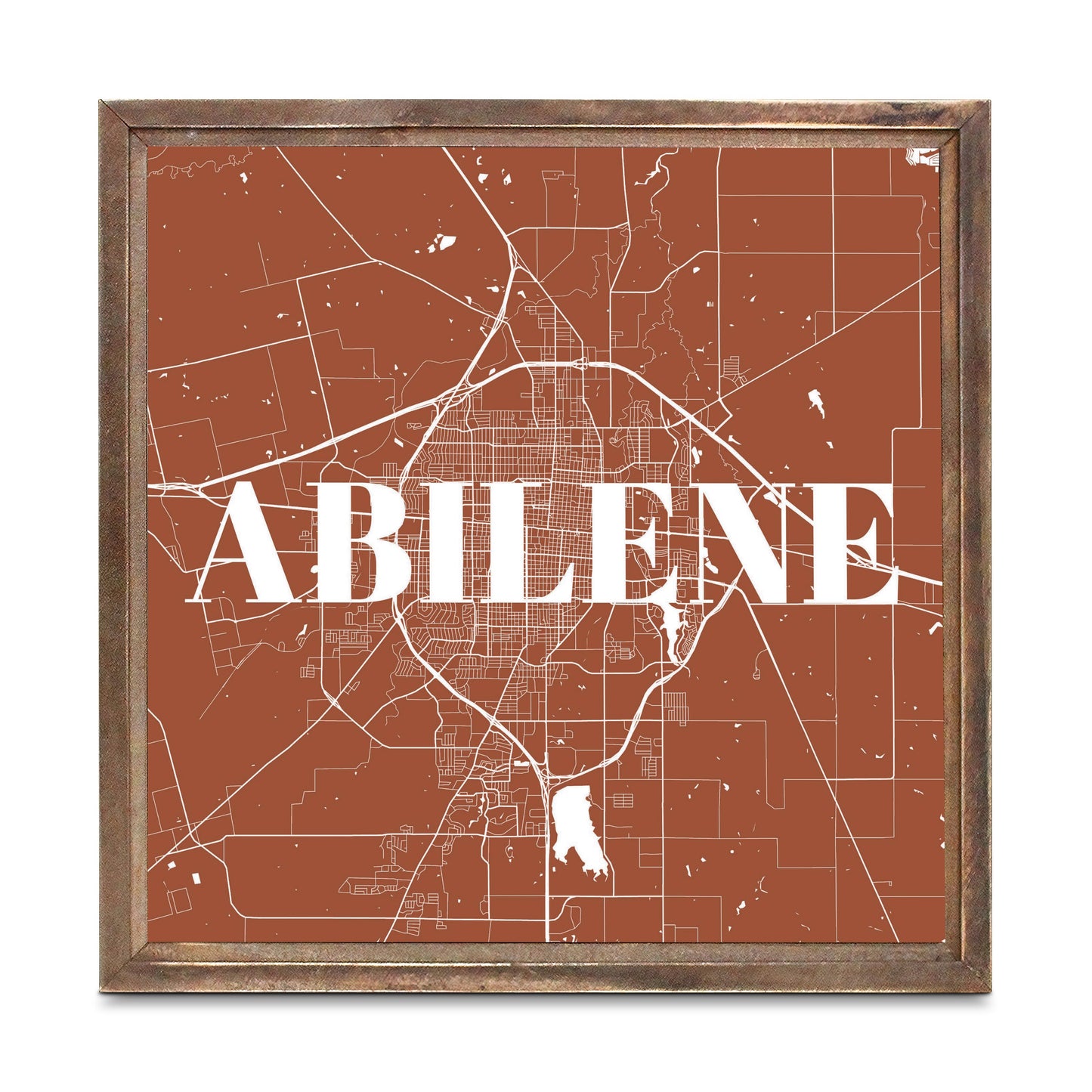 Modern Minimalist Texas Abilene Map | Wood Sign | Eaches | Min 1