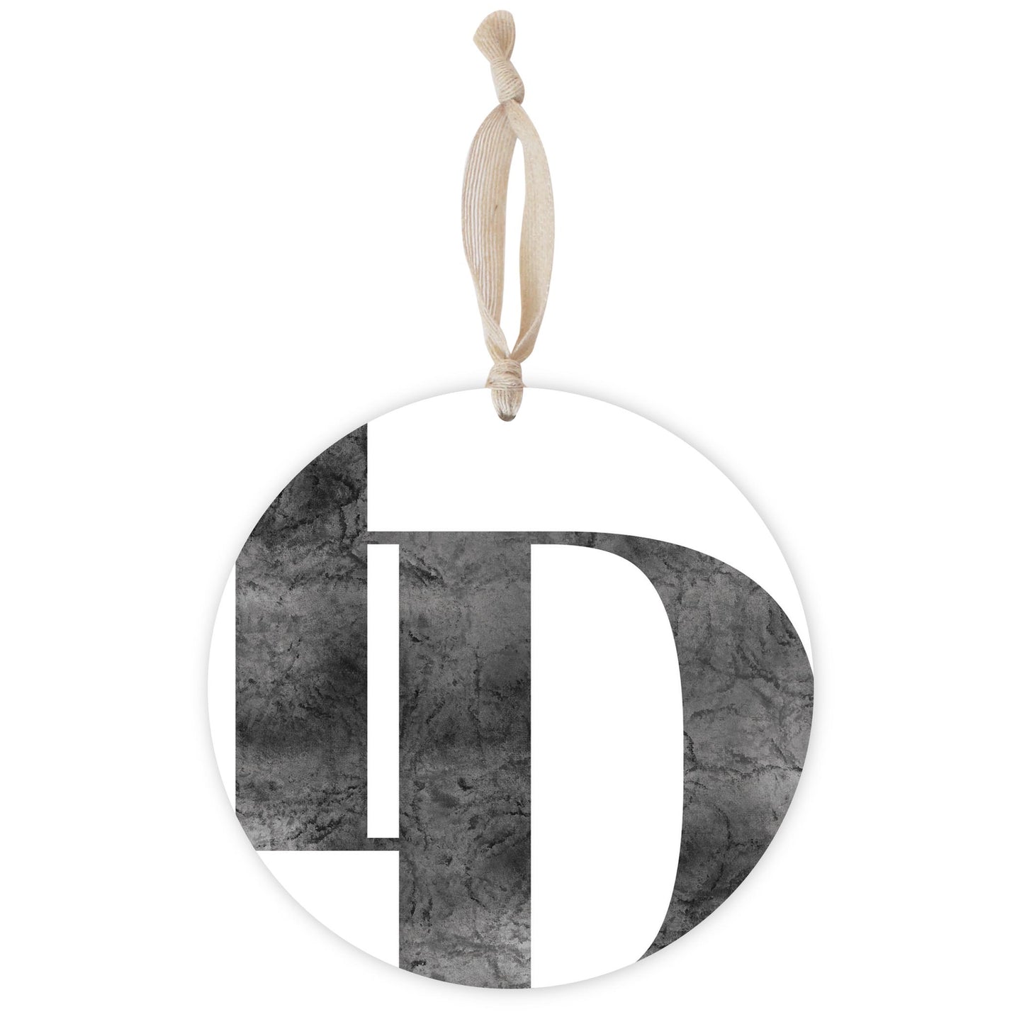 Minimalist B&W Idaho White Initials | Wood Ornament | Eaches | Min 1