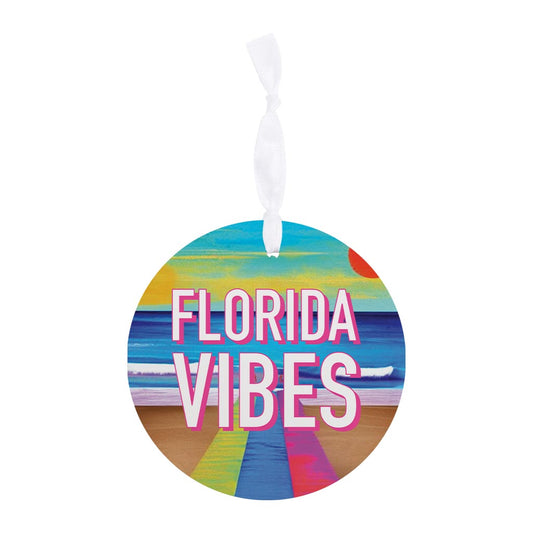 Florida Vibes| Wood Ornament | Eaches | Min 6