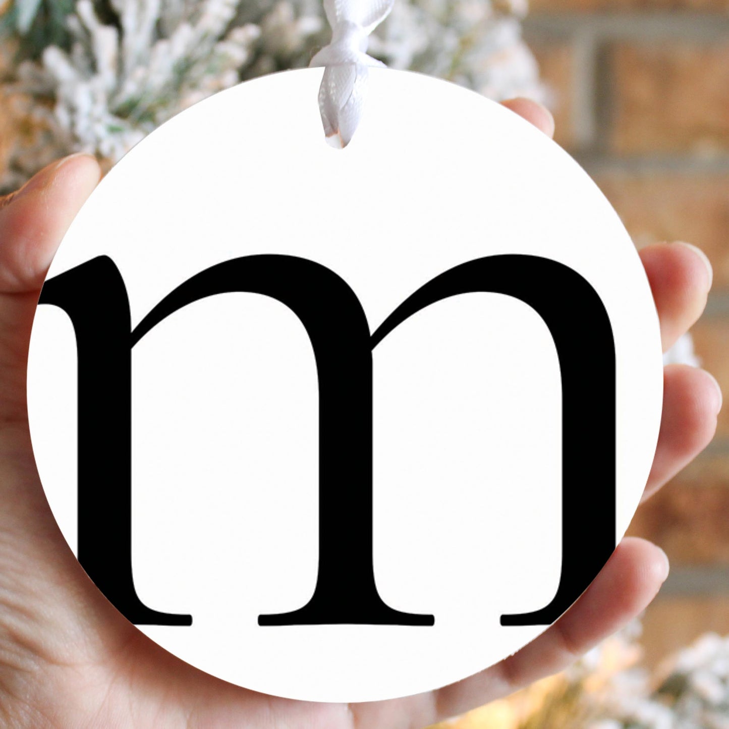 Minimalist Monogram M| Wood Ornament | Eaches | Min 6