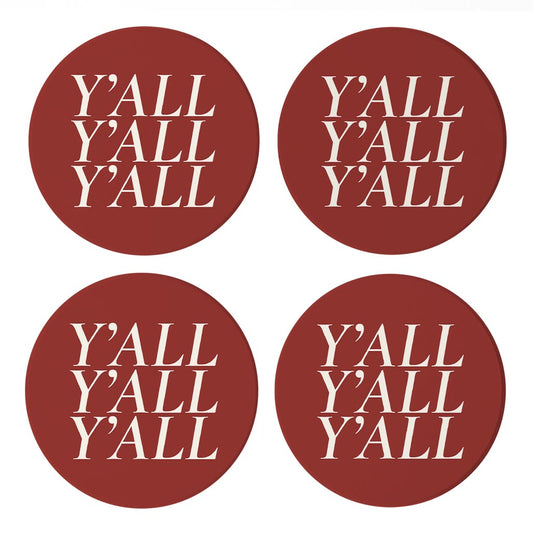 Modern Minimalist Oklahoma Yall | Absorbent Coasters | Set of 4 | Min 2