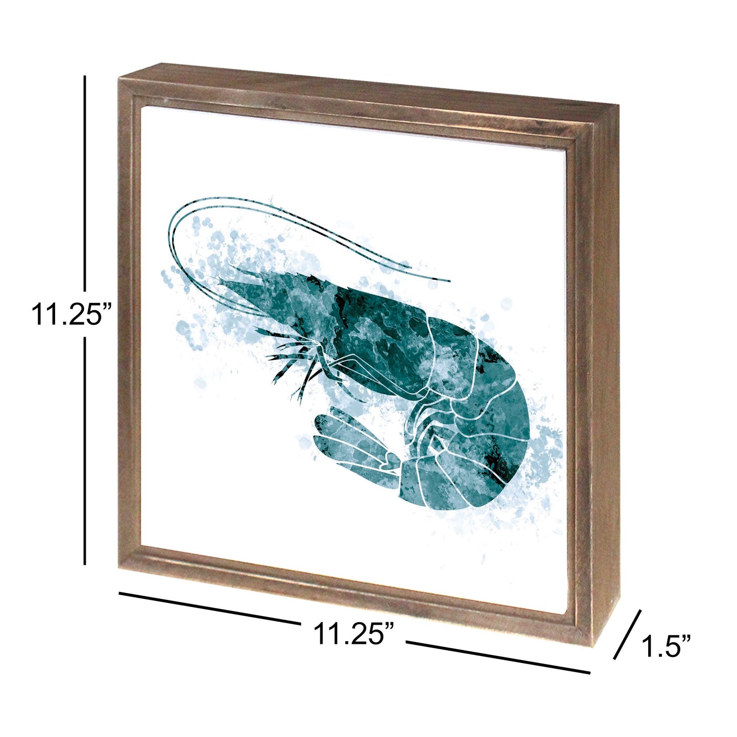 Blue White Water Color Shrimp | Wood Sign | Eaches | Min 1