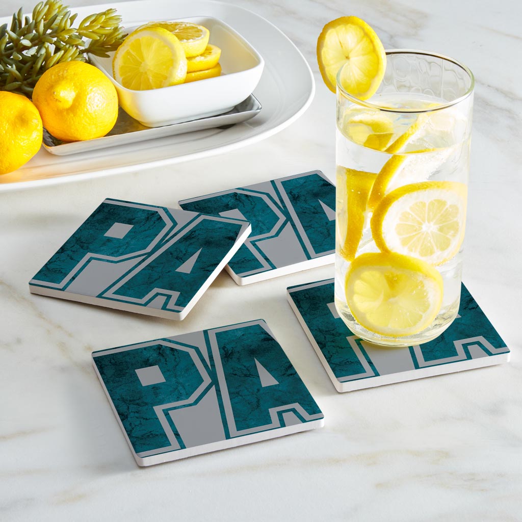 Modern Minimalist Pennsylvania Grey Initials | Absorbent Coasters | Set of 4 | Min 2