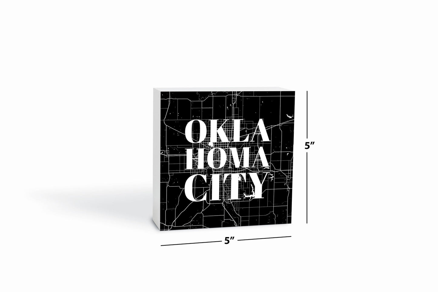 Modern Oklahoma City Map | Wood Block | Eaches | Min 4