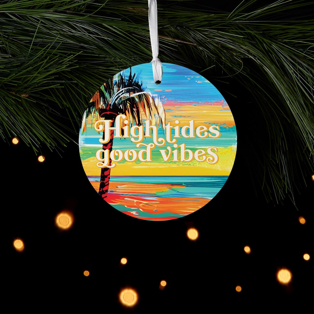 High Tides Good Vibes| Wood Ornament | Eaches | Min 6