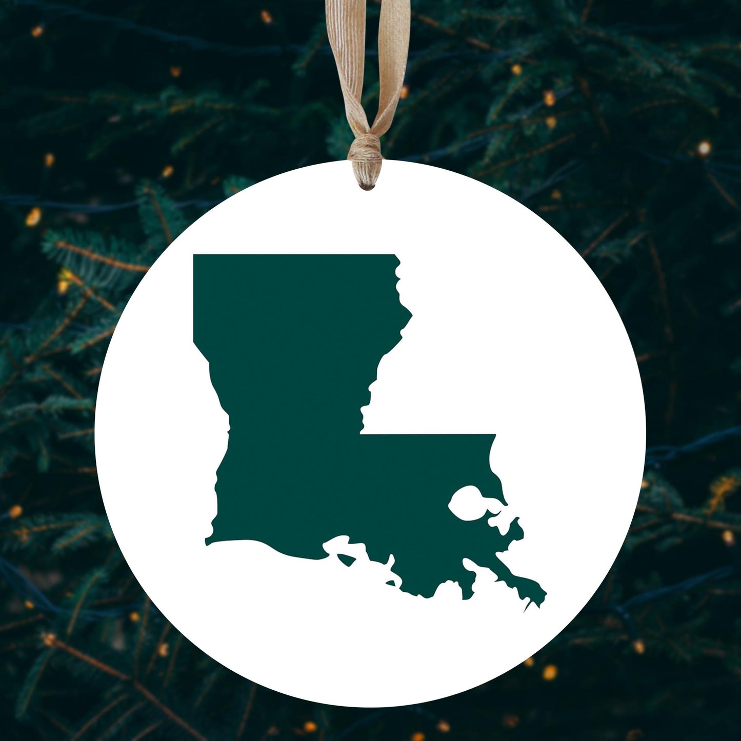 Blue White Louisiana State Shape | Wood Ornament | Eaches | Min 1