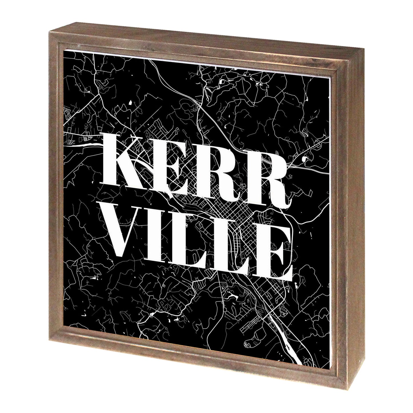 Minimalistic B&W Texas Kerrville Map | Wood Sign | Eaches | Min 1