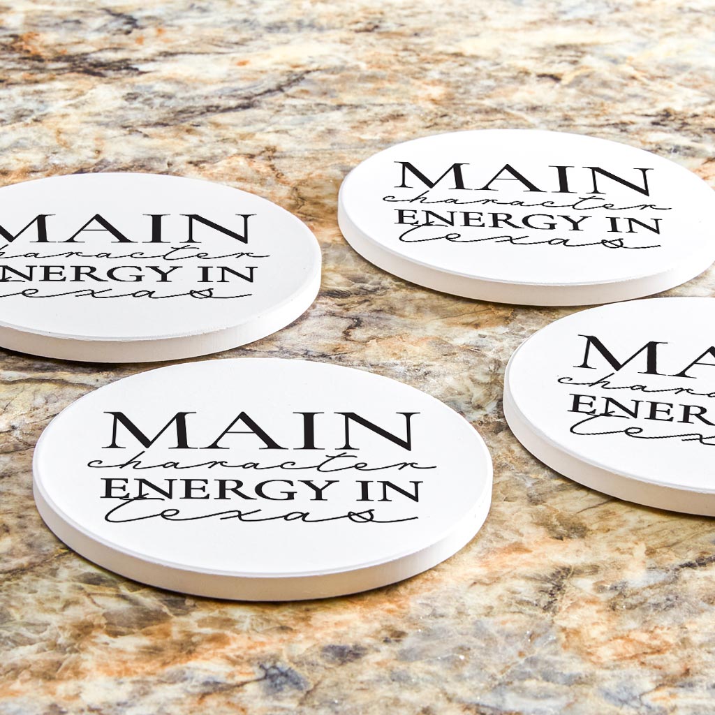 Modern Main Character Energy In Texas | Absorbent Coasters | Set of 4 | Min 2