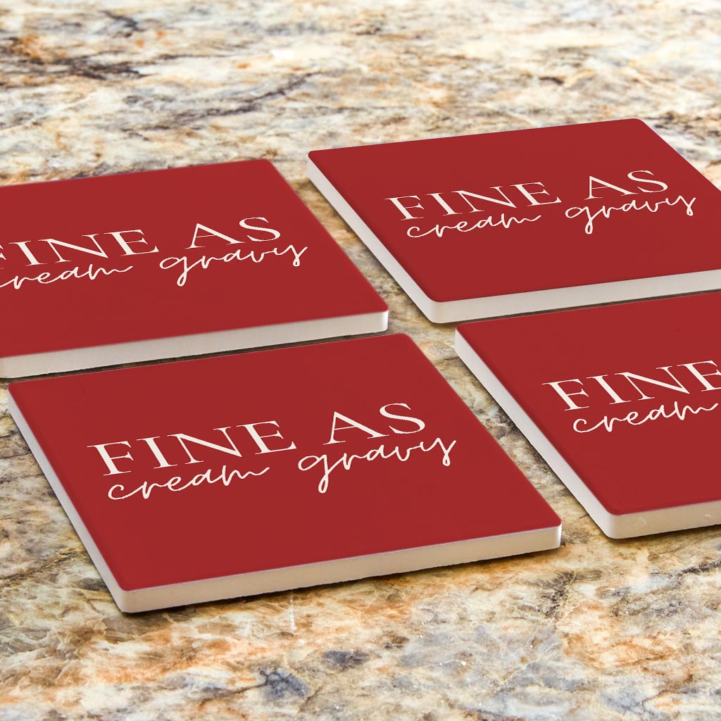 Modern Minimalist Texas Fine As Gravy | Absorbent Coasters | Set of 4 | Min 2