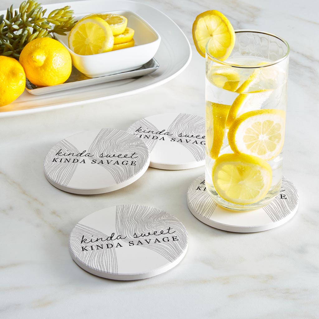 Modern Minimalist Mothers Day Kinda Sweet | Absorbent Coasters | Set of 4 | Min 2