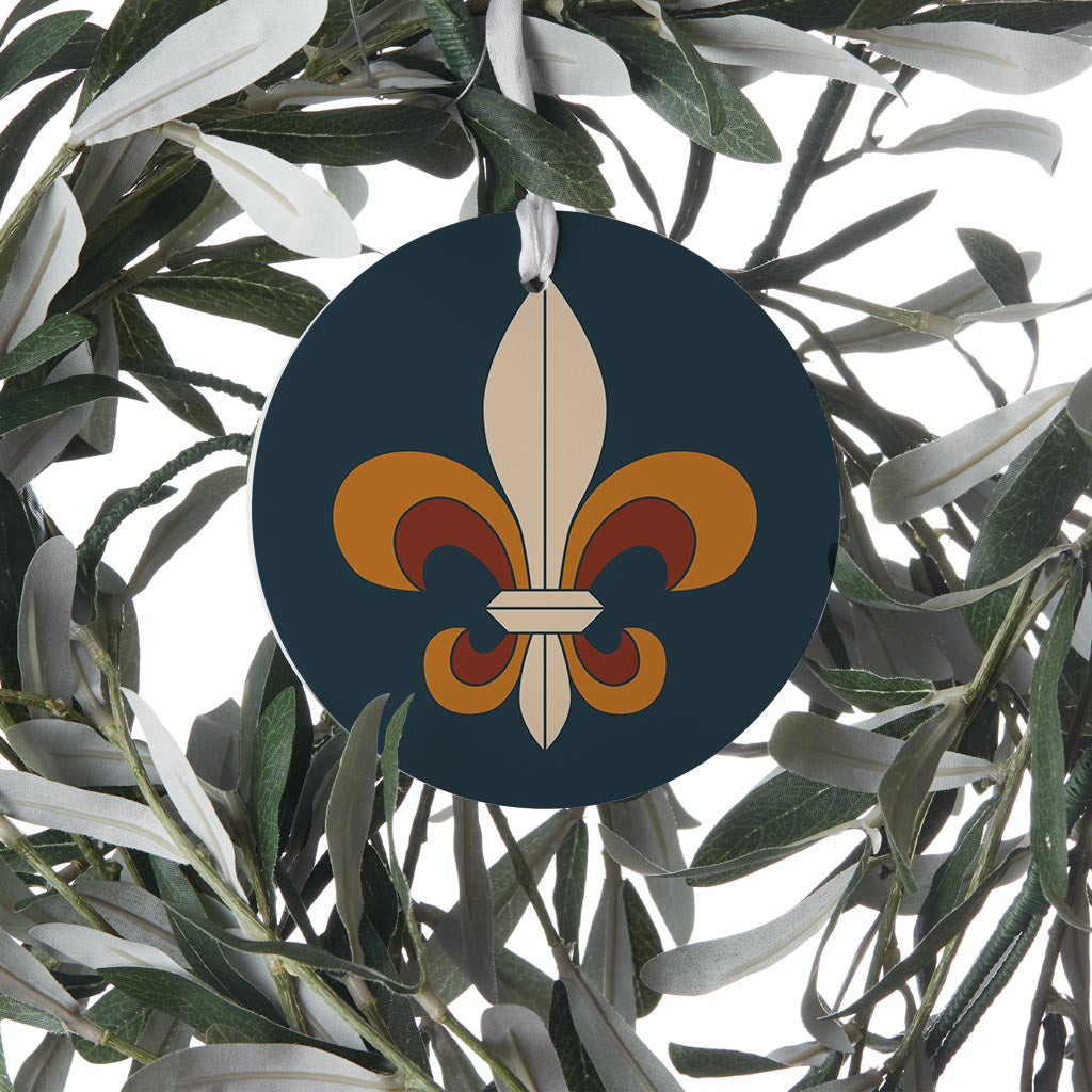 Modern Minimalist Louisiana Colorful Fleu De Lis| Wood Ornament | Eaches | Min 6