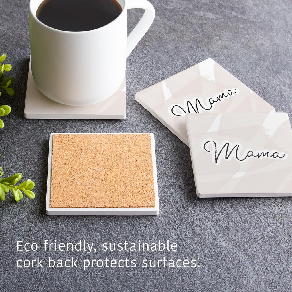 Modern Minimalist Mothers Day Mama | Absorbent Coasters | Set of 4 | Min 2