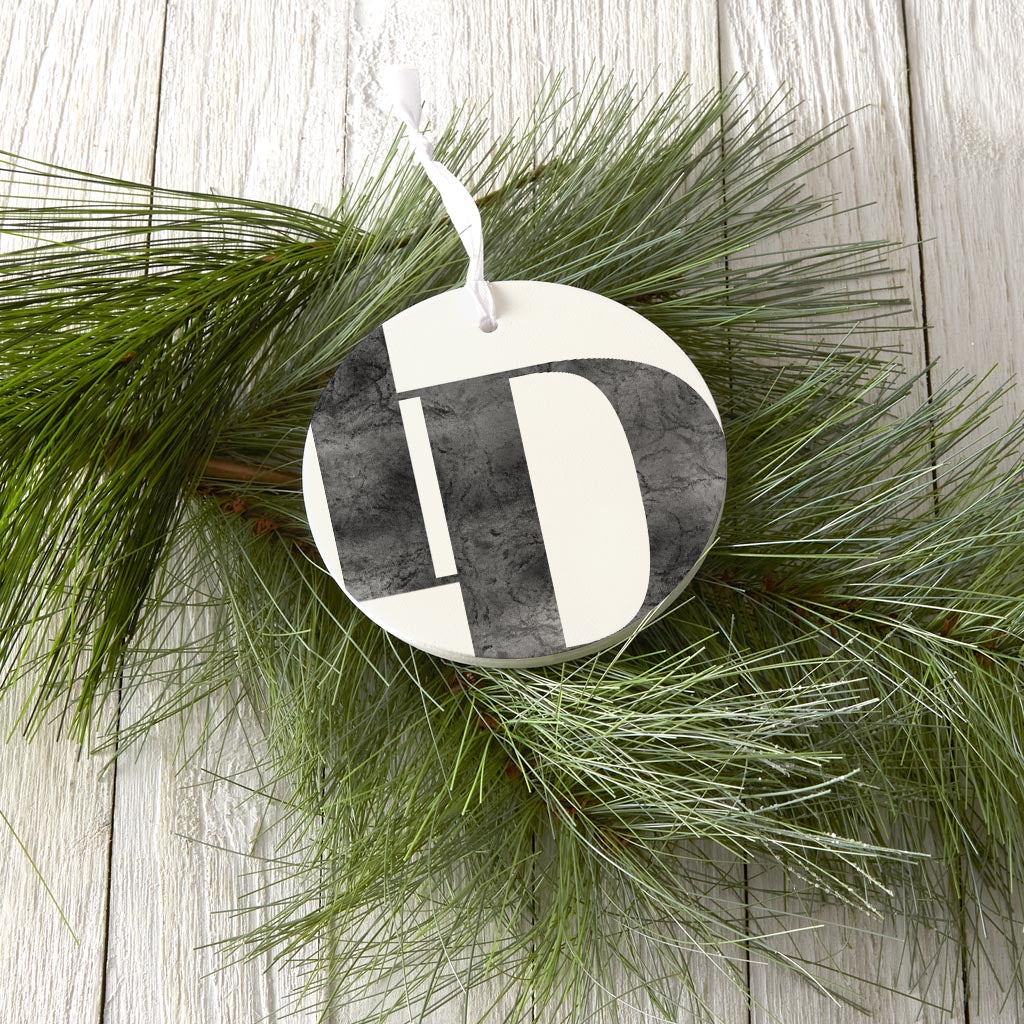 Minimalist B&W Idaho White Initials | Wood Ornament | Eaches | Min 6