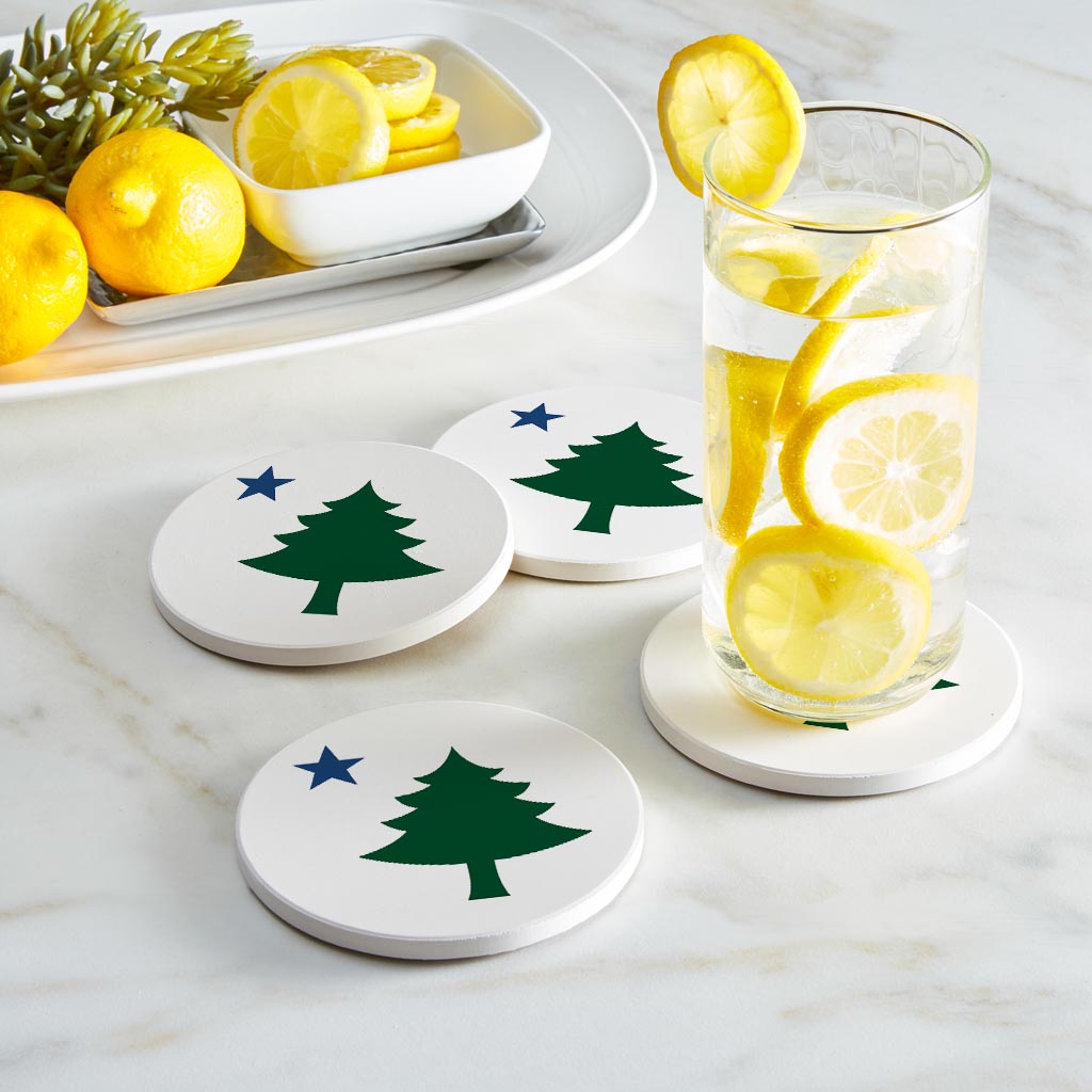 New England Star And Tree| Absorbent Coasters | Set of 4 | Min 2