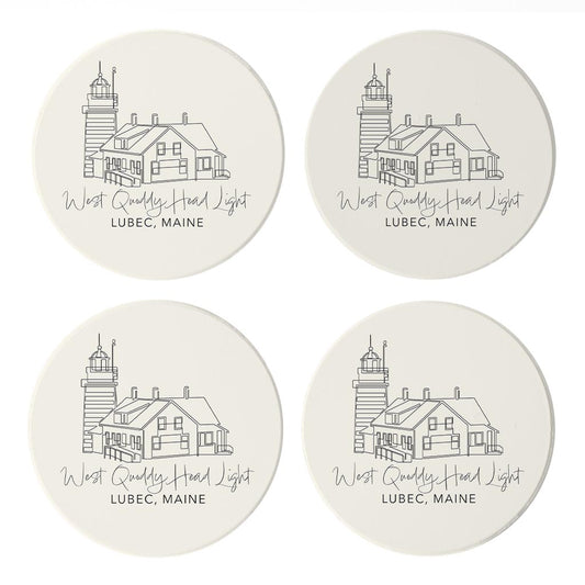 West Quoddy Head Light | Absorbent Coasters | Set of 4 | Min 2