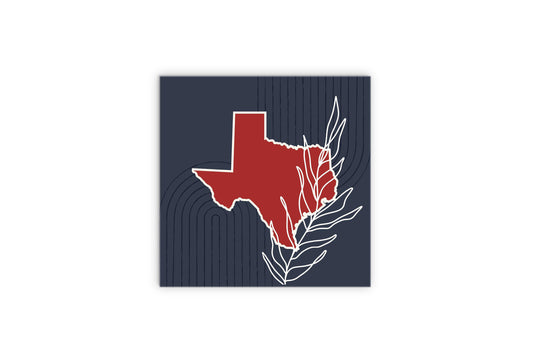 Modern Minimalist Texas Colors Shape Leaf | Wood Sign | Eaches | Min 2