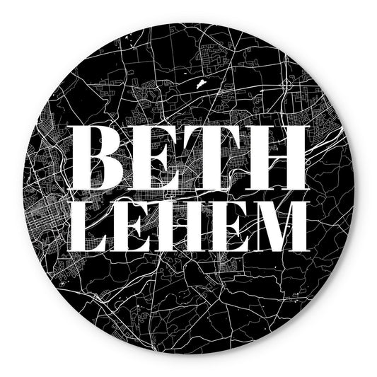 Minimalistic B&W Pennsylvania Bethlehem Map | Wood Sign | Eaches | Min 1