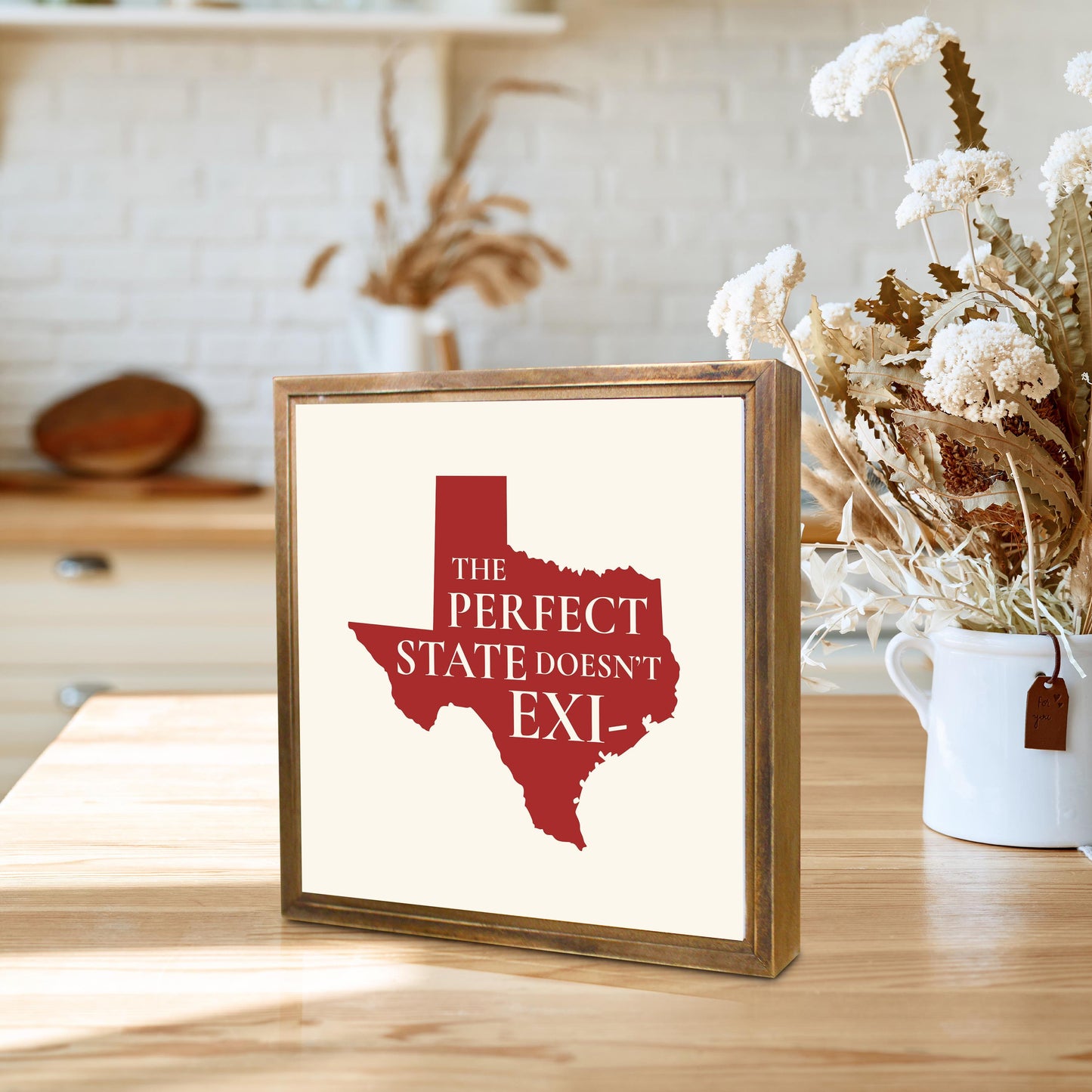 Modern Minimalist Texas Colors Perfect State | Wood Sign | Eaches | Min 1