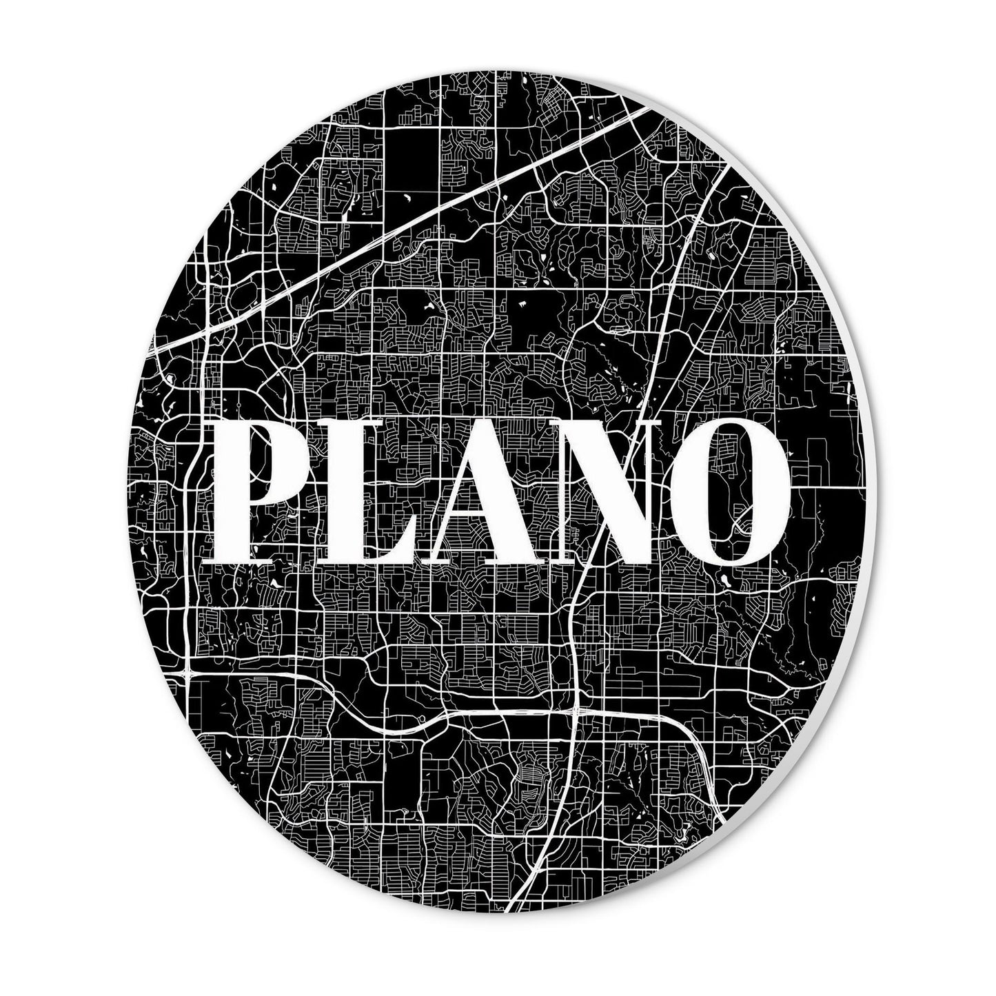 Minimalistic B&W Texas Plano Map | Wood Sign | Eaches | Min 1