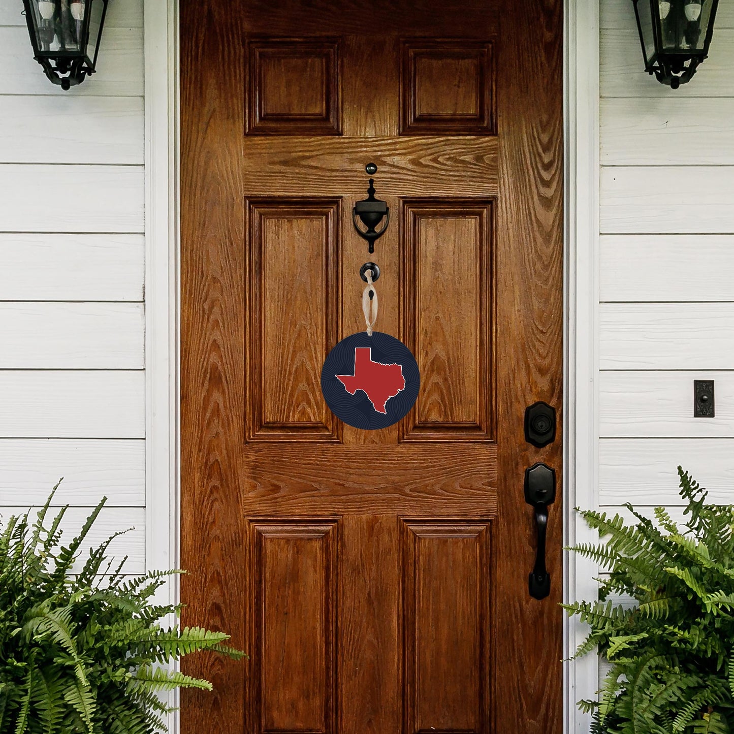 Modern Minimalist Texas Colors Shape | Wood Ornament | Eaches | Min 1