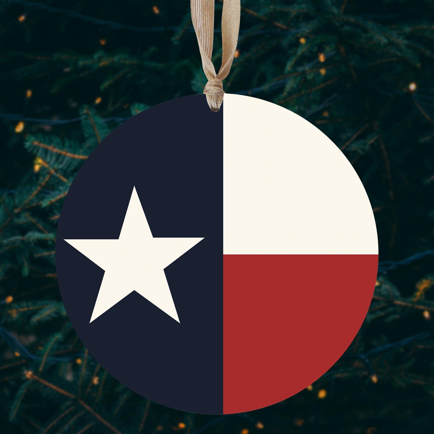 Modern Minimalist Texas Colors Flag | Wood Ornament | Eaches | Min 1