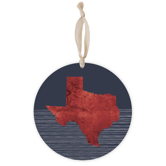 Modern Minimalist Texas Straight Line State Shape | Wood Ornament | Eaches | Min 1