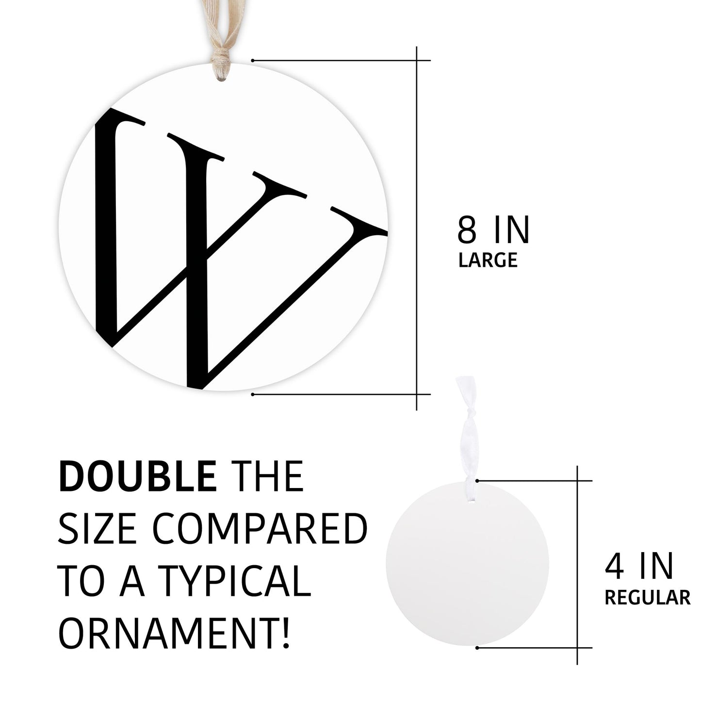 Minimalist Monogram W | Wood Ornament | Eaches | Min 1