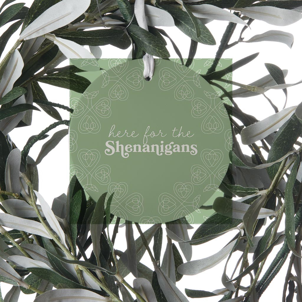 Sage Green Shamrock Here For The Shenanigans| Wood Ornament | Eaches | Min 6