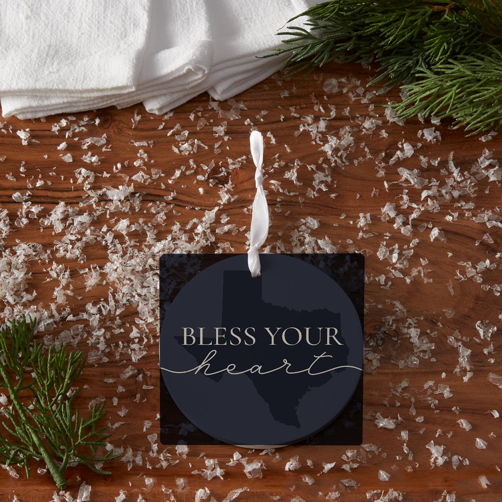 Modern Minimalist Texas Bless Your Heart | Wood Ornament | Eaches | Min 6