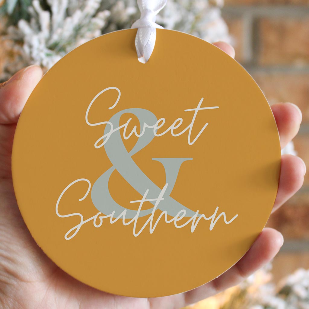 Modern Minimalist Oklahoma Sweet Southern | Wood Ornament | Eaches | Min 6