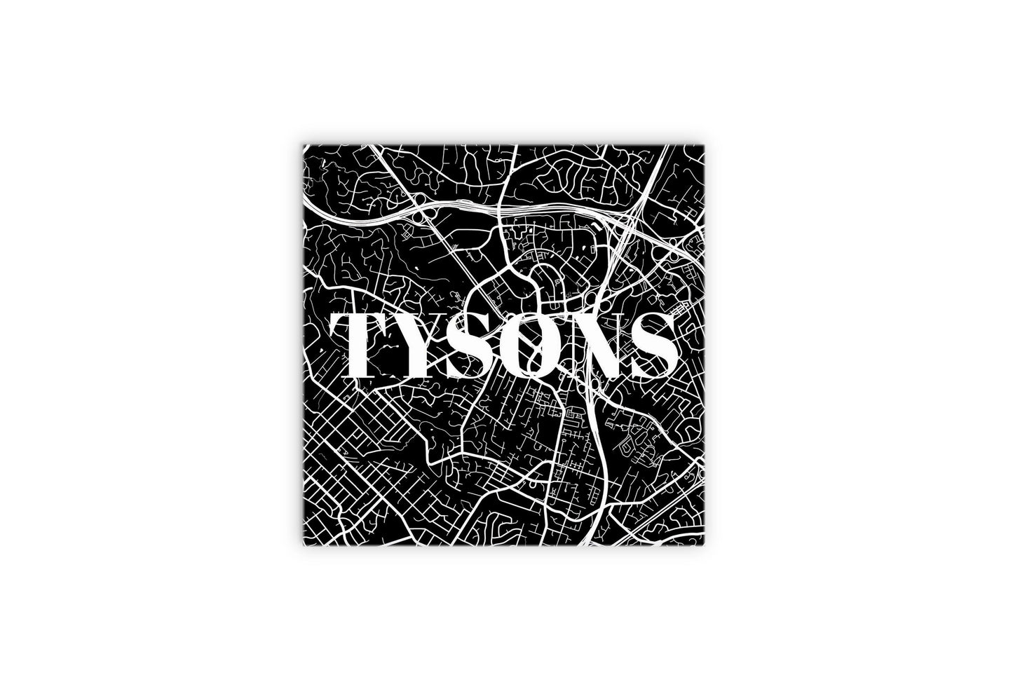 Minimalistic B&W Virginia Tysons Map | Wood Sign | Eaches | Min 2