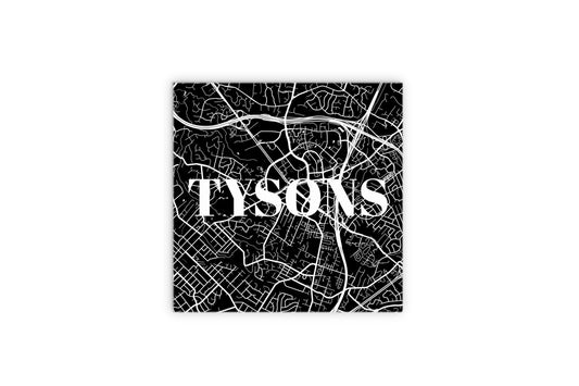 Minimalistic B&W Virginia Tysons Map | Wood Sign | Eaches | Min 2