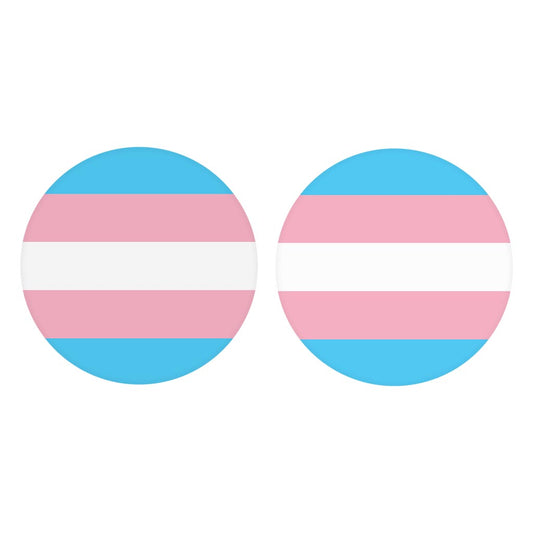 Transgender Pride Flag Colors| Absorbent Car Coasters | Set of 2 | Min 4