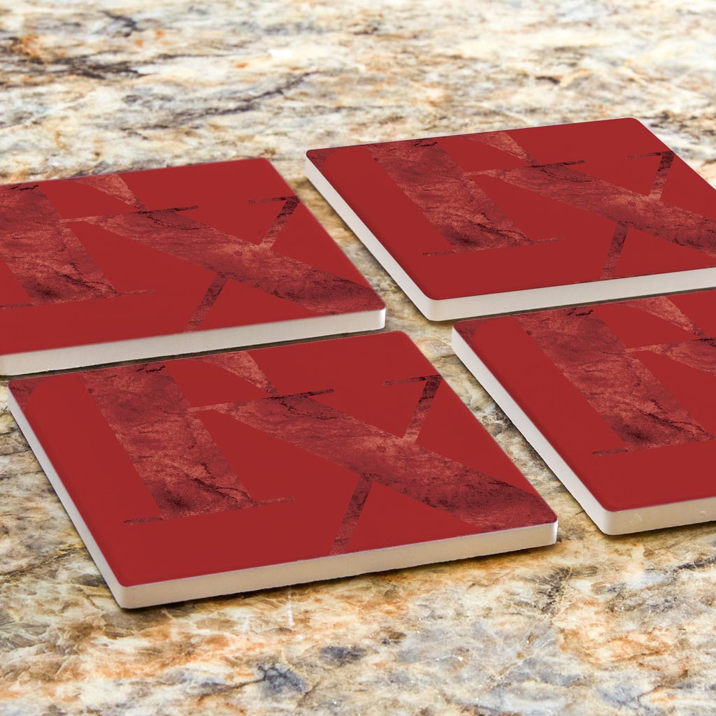 Modern Minimalist Texas Red Tx | Absorbent Coasters | Set of 4 | Min 2