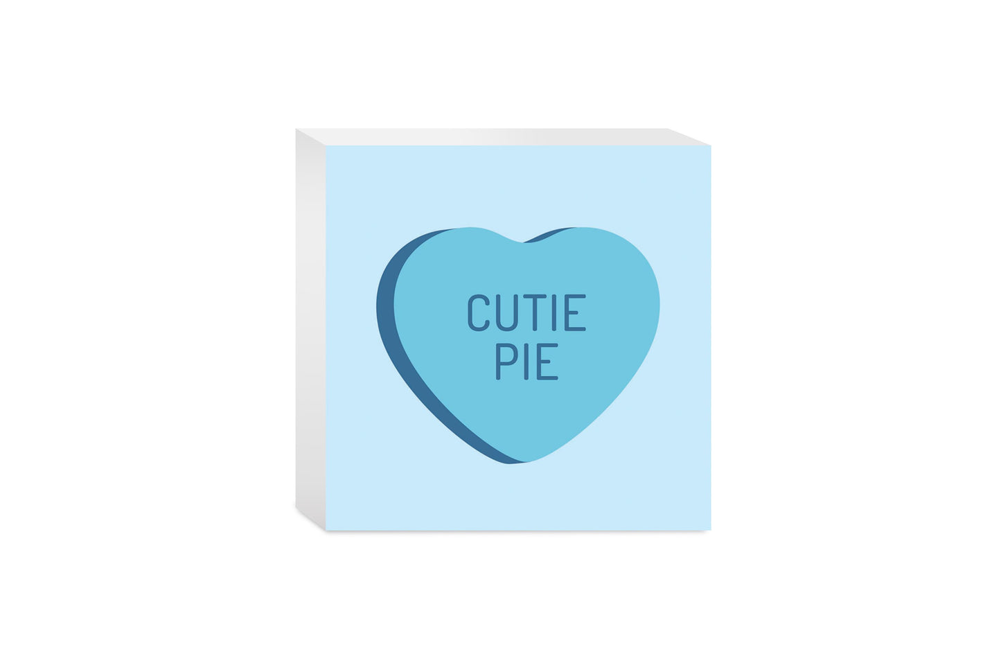 Message Hearts Cutie Pie | Wood Block | Eaches | Min 4